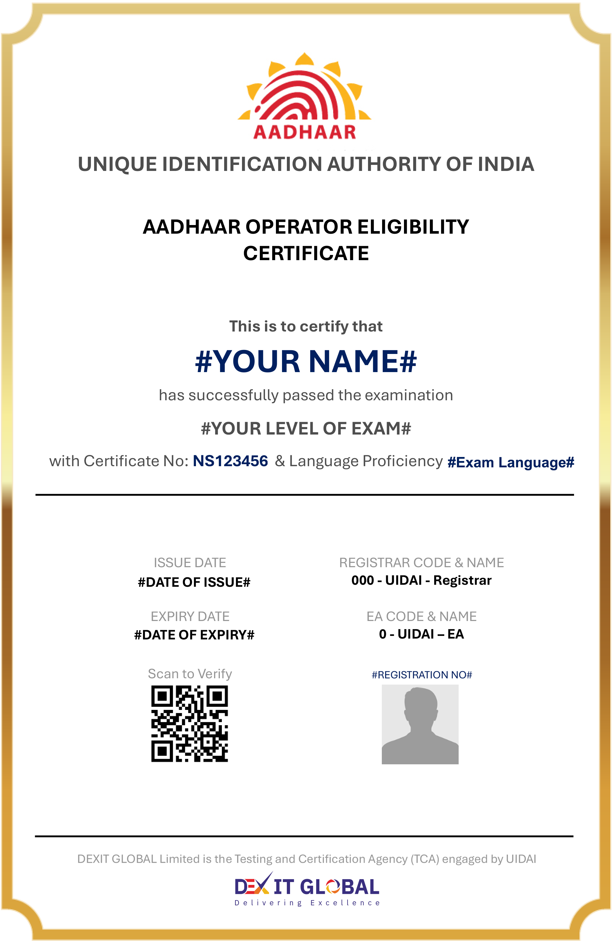 Sample Certificate
